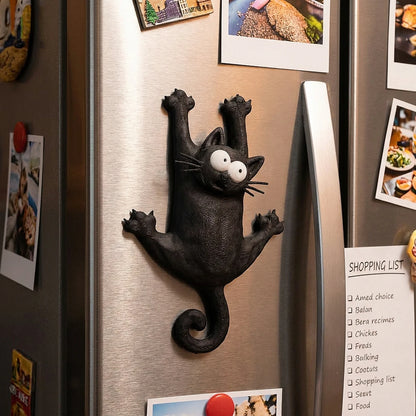 Creative & Cute Magnetic Cat Refrigerator Magnet — "Hang in There, Fridge Cat"