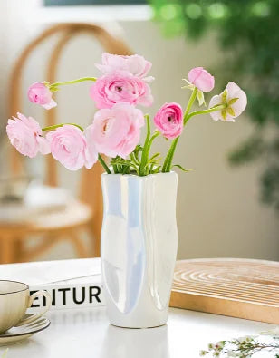 Silver Electroplated Ceramic Vase