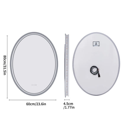 LED Bathroom Mirror Backlit Round Vanity Mirror with Lights Wall Mounted Anti-Fog Lighted Bathroom Mirror Dimmable Makeup Mirror