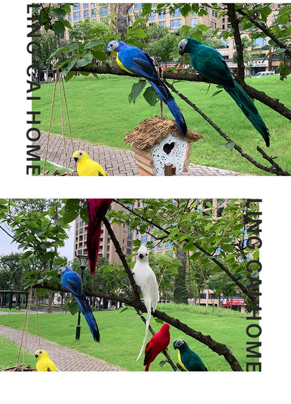 25/35cm Simulation Parrot Garden Decoration Creative Lawn Figurine Ornament Animal Bird Outdoor Garden Party Prop Decoration