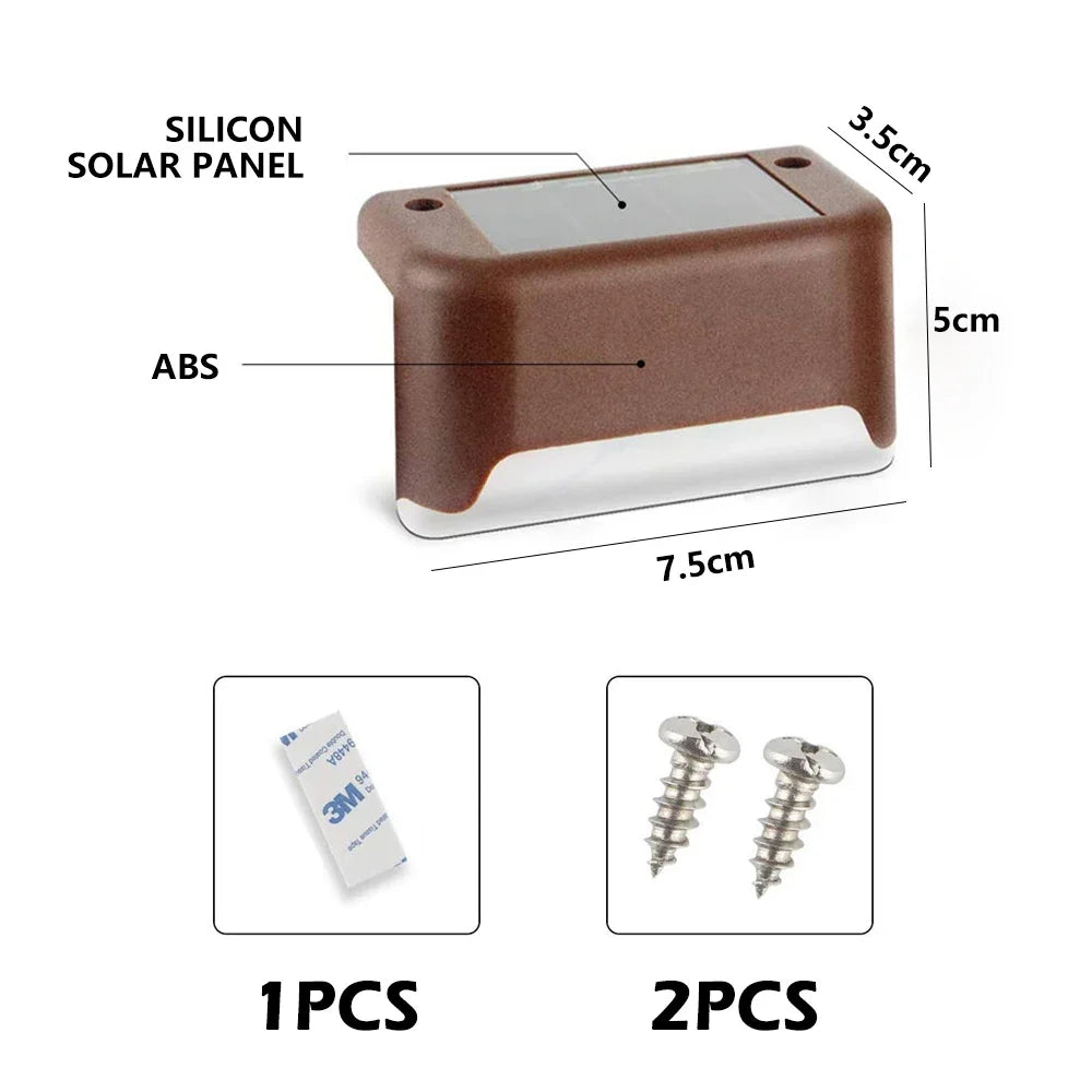 Solar LED Step & Fence Lights – Warm White Outdoor Stair Lighting