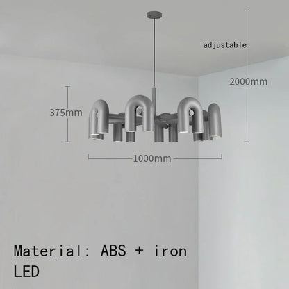Nordic U-Shaped Art Chandelier – Designer LED Pendant Light for Living Room & Dining