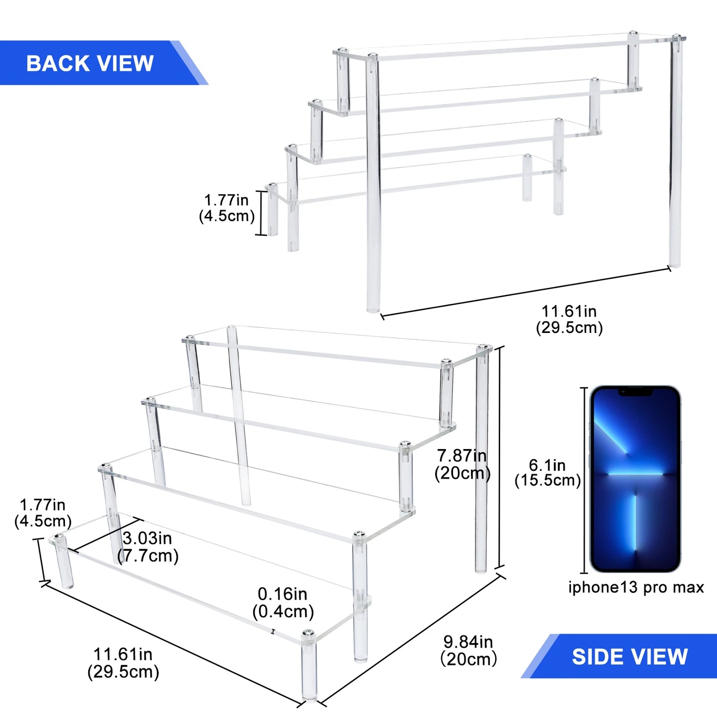 Clear Acrylic Display Stand For Anime Figures Cupcake Shelf Organizer Desserts Holder Jewels Display Risers Stand Perfume Stand