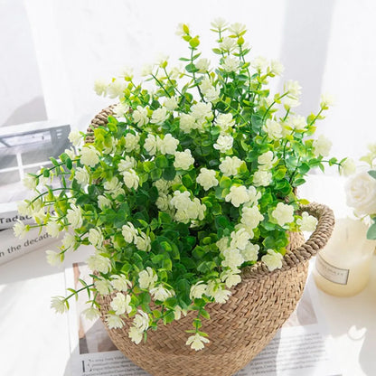 Artificial Plastic Flowers Fake Eucalyptus Plant Wedding bridal bouquet Christmas Decor Vase for Home windowsill bonsai Festival