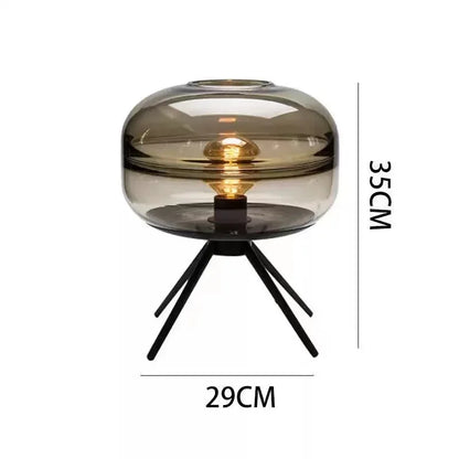 Postmodern Nordic Industrial Style Smoke Gray Glass Four-legged Floor Lamp Creative Personality Living Room Bedroom Table Lamps