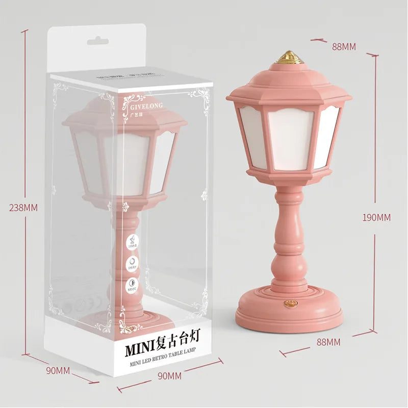 Mini Retro USB Rechargeable Night Light – Touch Candle Desk Lamp for Bedroom