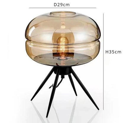 Postmodern Nordic Industrial Style Smoke Gray Glass Four-legged Floor Lamp Creative Personality Living Room Bedroom Table Lamps