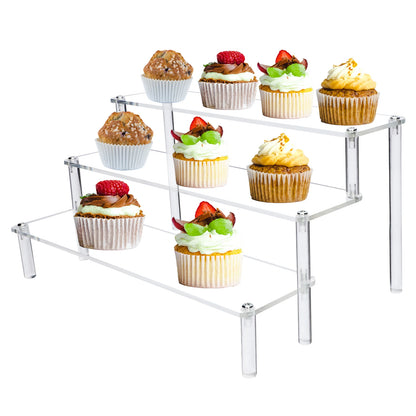 Clear Acrylic Display Stand For Anime Figures Cupcake Shelf Organizer Desserts Holder Jewels Display Risers Stand Perfume Stand