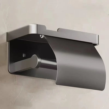 Toilet paper holder, wall-mounted storage rack for bathroom, waterproof tissue roll holder, restroom paper towel dispenser