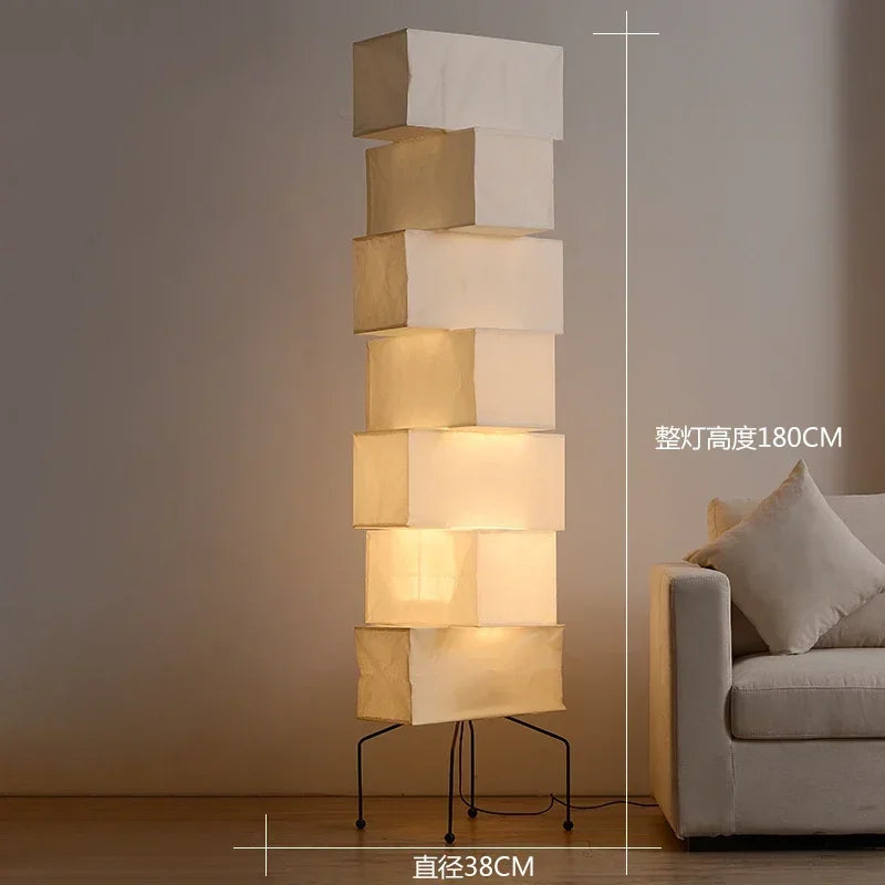 Akari-Style Rice Paper Floor Lamp – Japanese Designer Standing Light