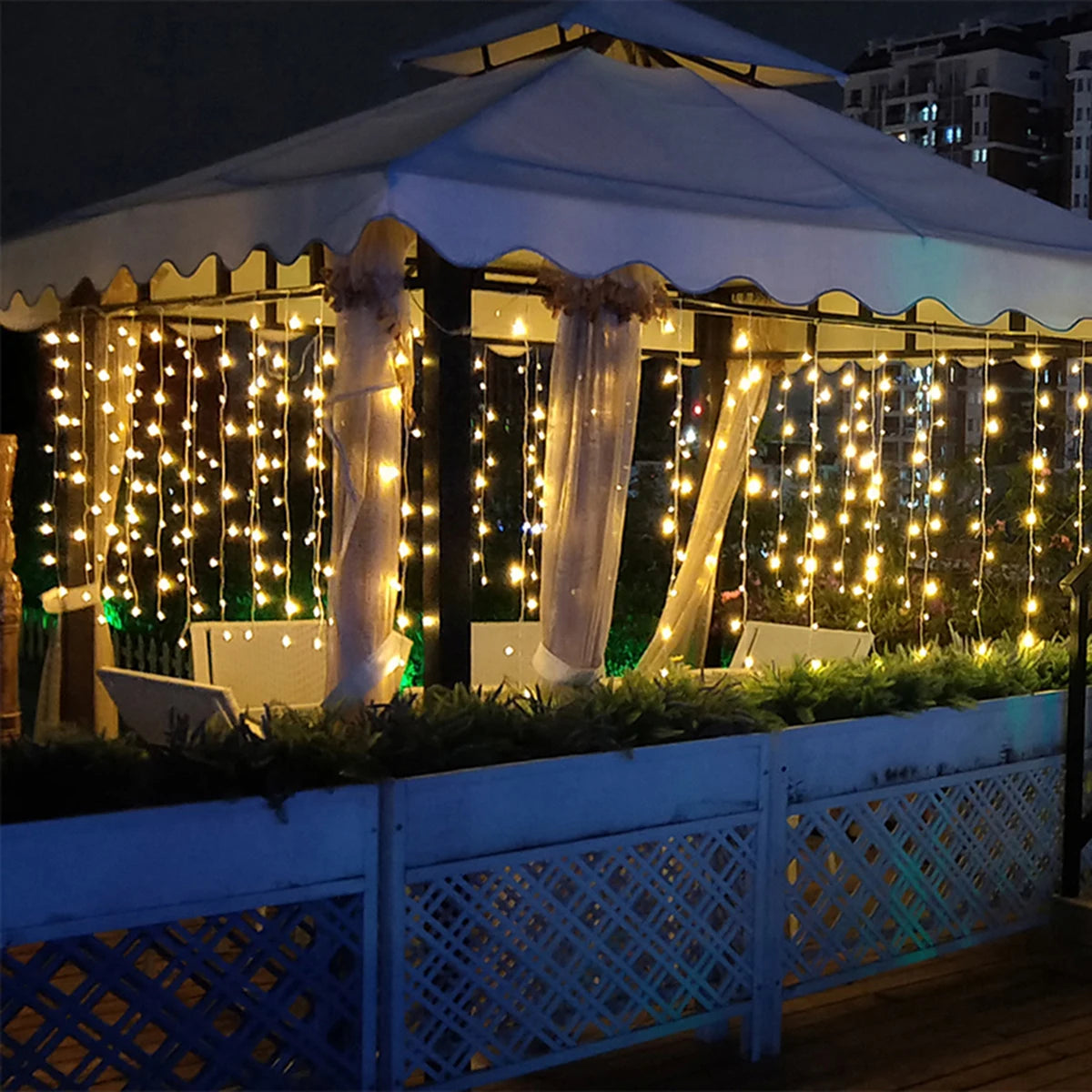 Icicle String Lights Outdoor LED Fairy Lights Garland For New Year Party Wedding Garden Terrace Christmas Decoration Lamps
