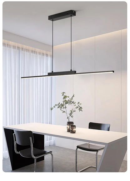 Modern Linear Pendant Light – Long Chandelier for Dining Room & Kitchen
