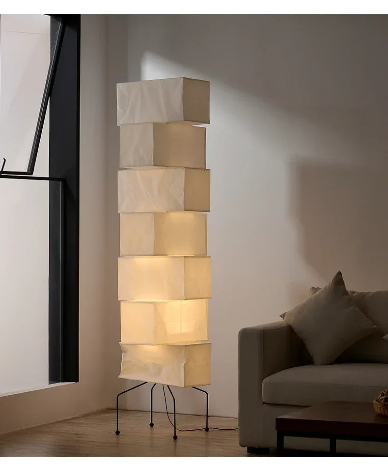 Akari-Style Rice Paper Floor Lamp – Japanese Designer Standing Light