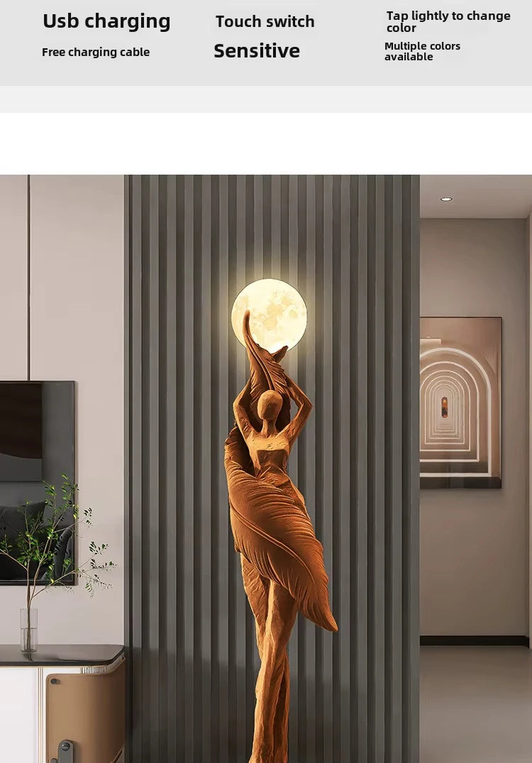 Modern Art Floor Lamp Home decoration Lights Living Room Bedroom Humanoid Atmosphere Lamps Couch High-End Sculpture LED Lighting
