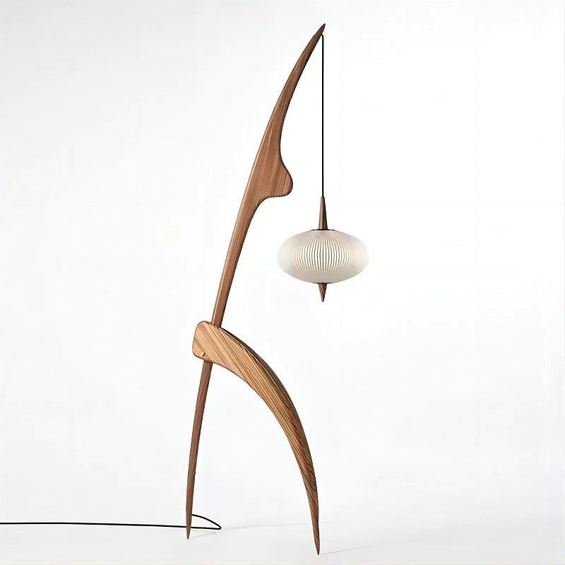 Japanese Modern Simple Walnut Solid Wood Floor Lamp Living Room Bedroom Bedside Creative Exhibition Hall Corner Standing Light