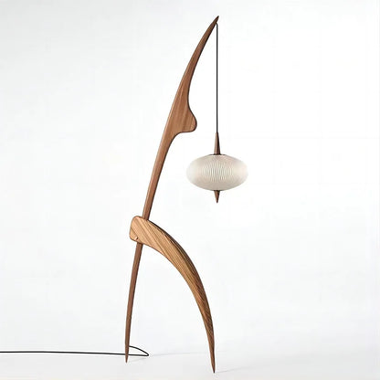 Japanese Modern Simple Walnut Solid Wood Floor Lamp Living Room Bedroom Bedside Creative Exhibition Hall Corner Standing Light