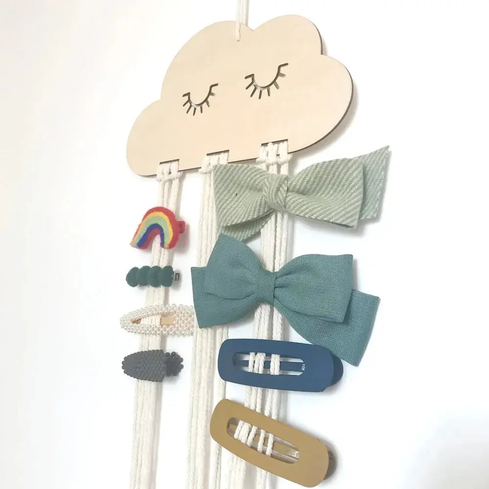 Solid Wood Clouds Model Jewelry Hairpin Bow Storage Tool