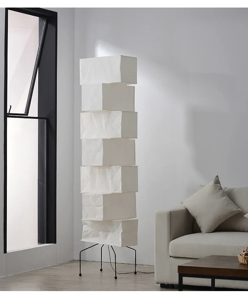 Akari-Style Rice Paper Floor Lamp – Japanese Designer Standing Light