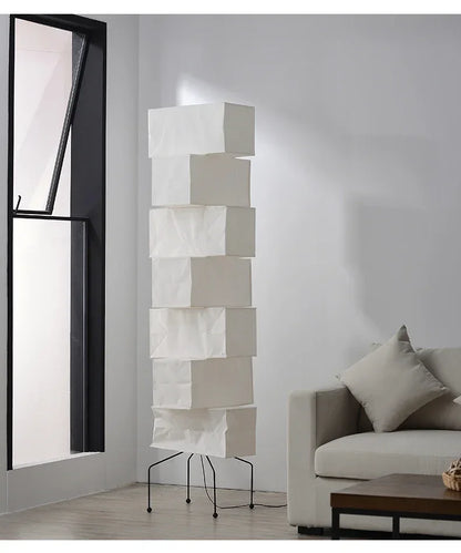 Akari-Style Rice Paper Floor Lamp – Japanese Designer Standing Light