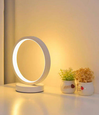 20cm LED Ring Table Lamp – Dimmable Round Night Light