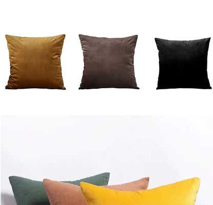 Solid Velvet Cushion Cover