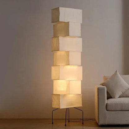 Akari-Style Rice Paper Floor Lamp – Japanese Designer Standing Light