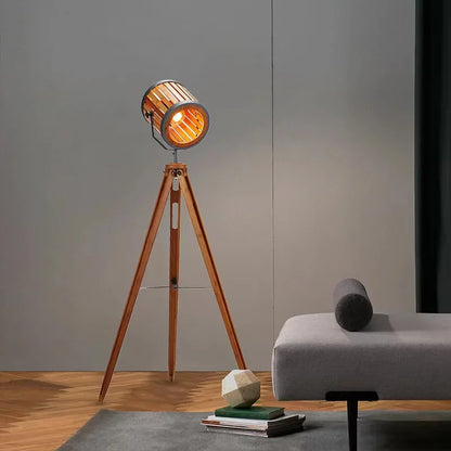 Japanese Modern Simple Walnut Solid Wood Floor Lamp Living Room Bedroom Bedside Creative Exhibition Hall Corner Standing Light