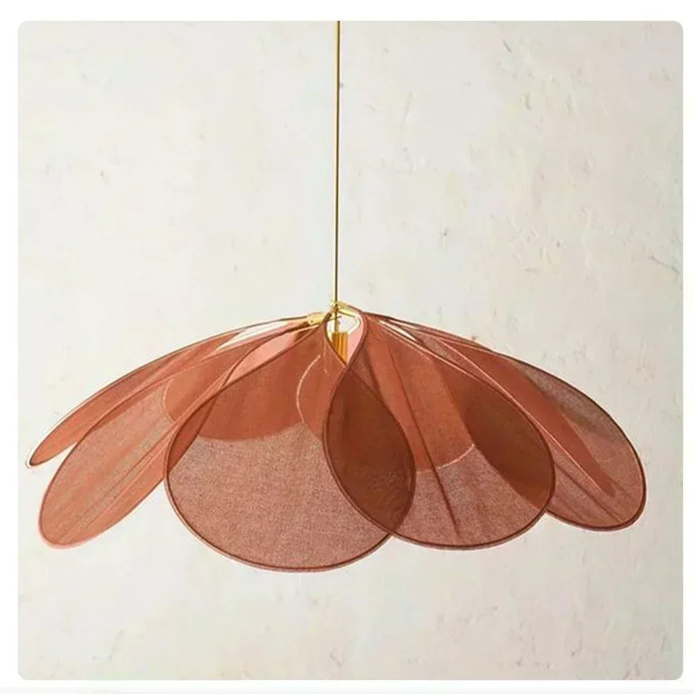 Colorful Petal Pendant Light – Fabric Flower Chandelier for Living Room & Bedroom