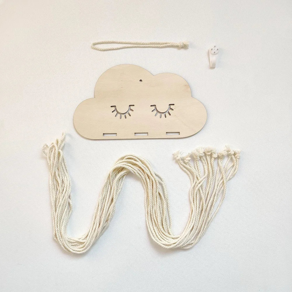 Solid Wood Clouds Model Jewelry Hairpin Bow Storage Tool