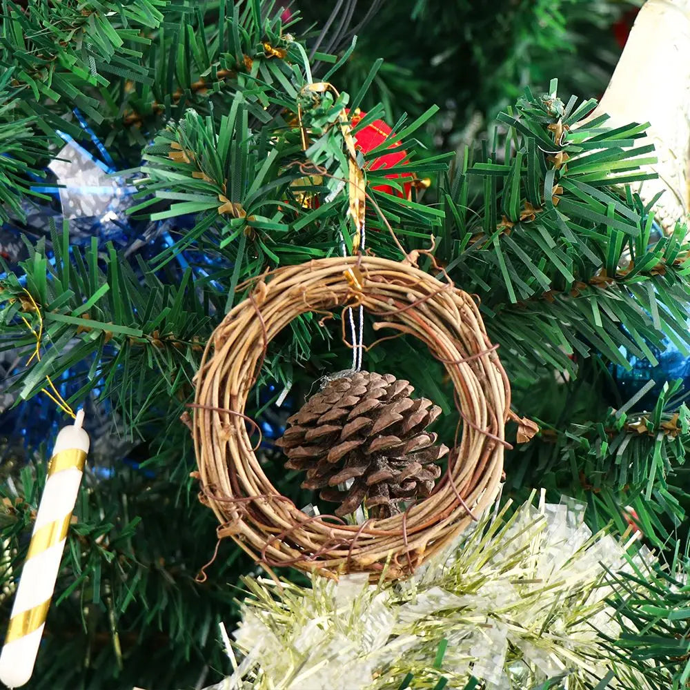 8-30CM Christmas Artificial Wreath Wicker Vine Ring Festival Rattan Garland Xmas Party  Decoration Garlands