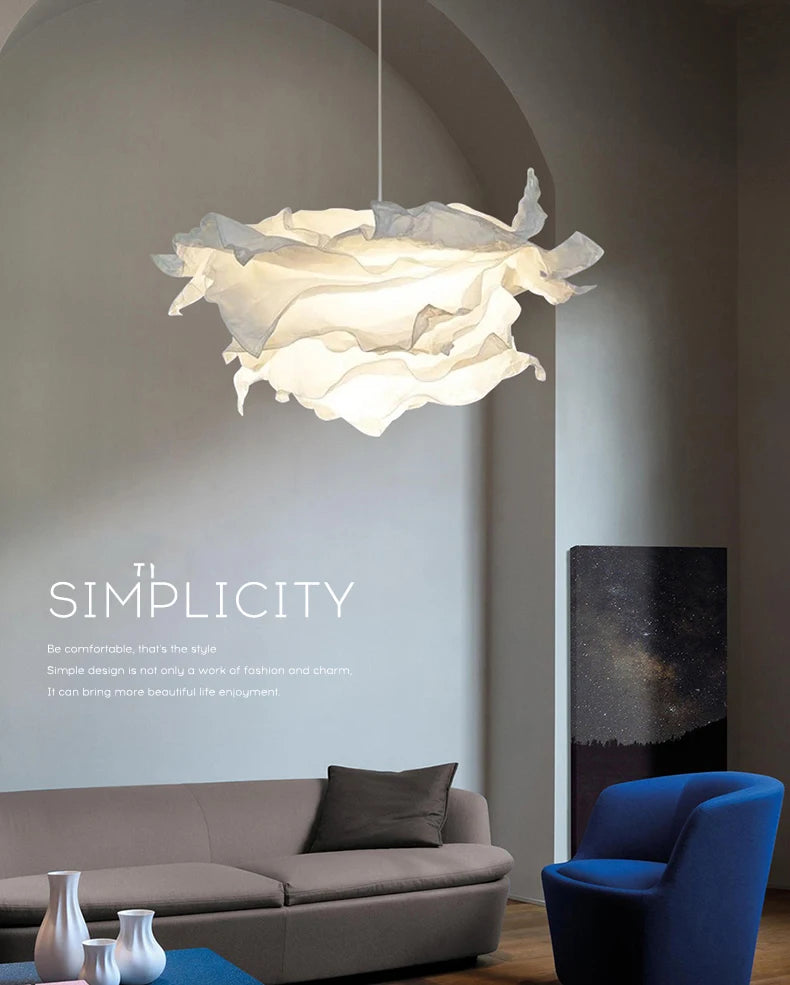 Minimalist Paper Pendant Chandelier – DIY LED Suspension Light for Bedroom & Living Room