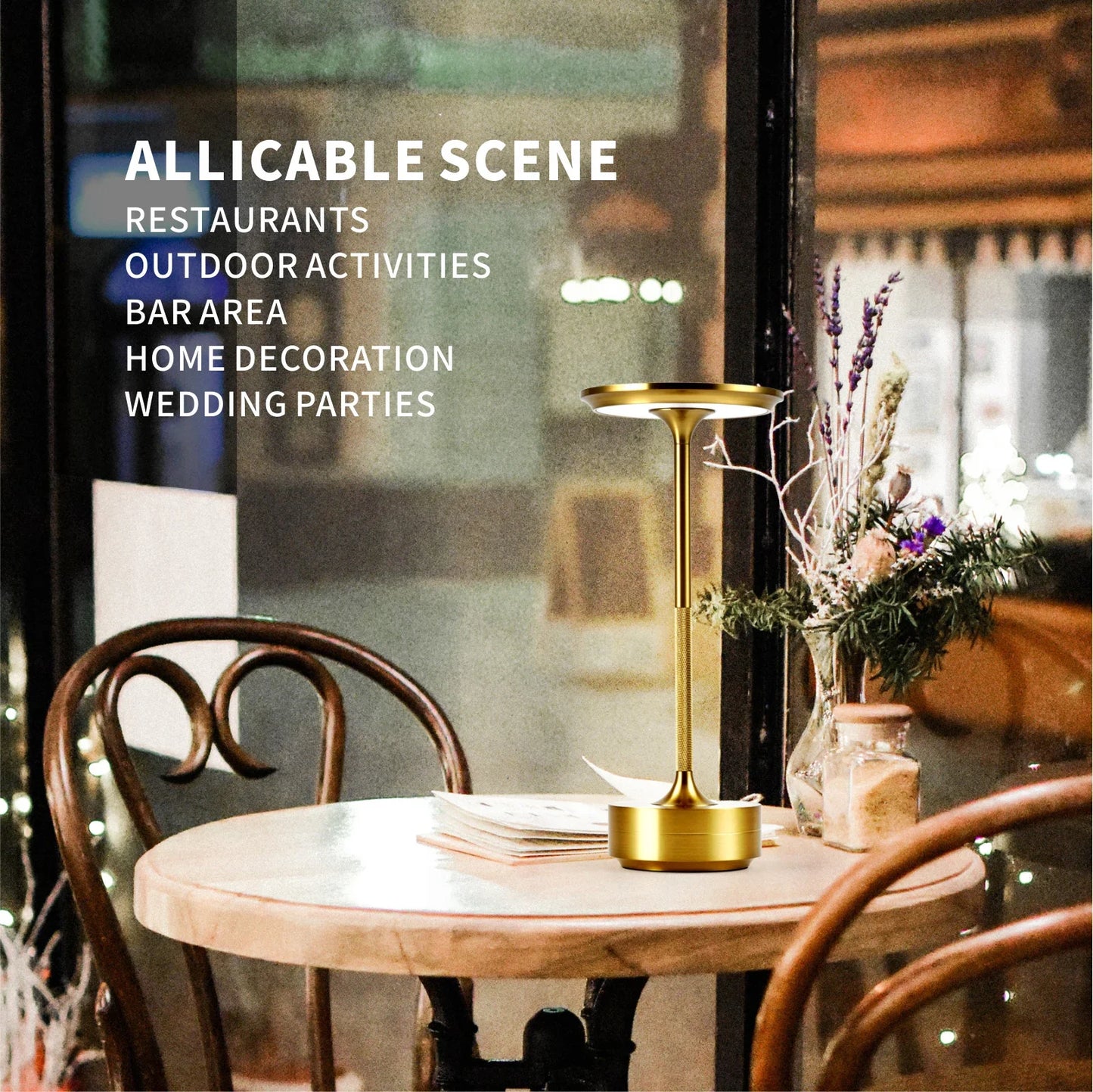 USB Rechargeable Aluminum Bar Table Lamp – Dimmable Touch Lamp