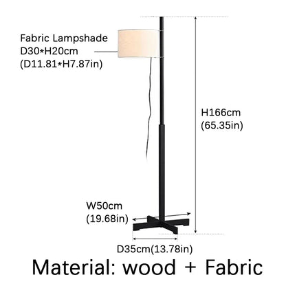 Japanese floor lamp Designer fabric Liftable adjustable floor lamp Retro wooden floor lamps Living Room Salon reading floor lamp