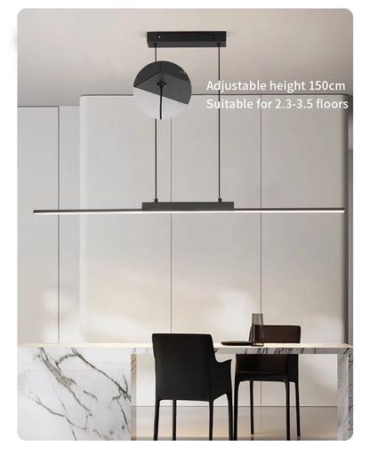 Modern Linear Pendant Light – Long Chandelier for Dining Room & Kitchen