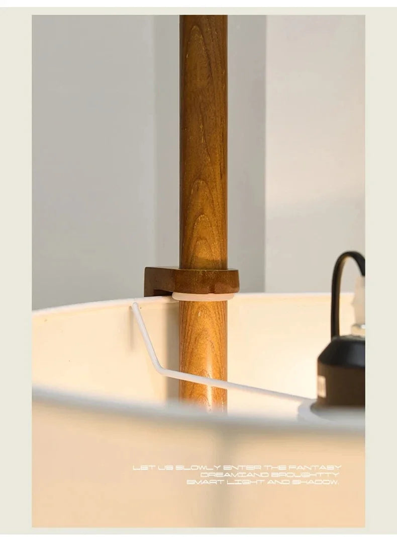 Japanese floor lamp Designer fabric Liftable adjustable floor lamp Retro wooden floor lamps Living Room Salon reading floor lamp