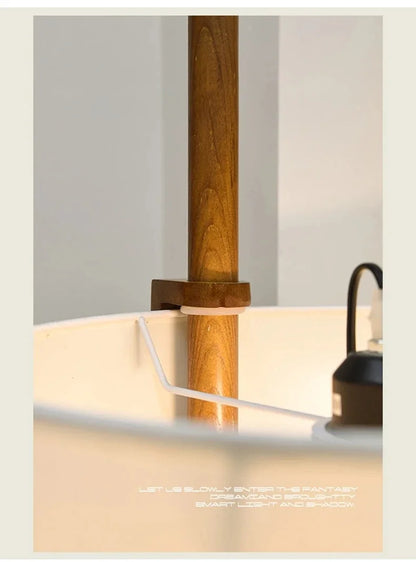 Japanese floor lamp Designer fabric Liftable adjustable floor lamp Retro wooden floor lamps Living Room Salon reading floor lamp