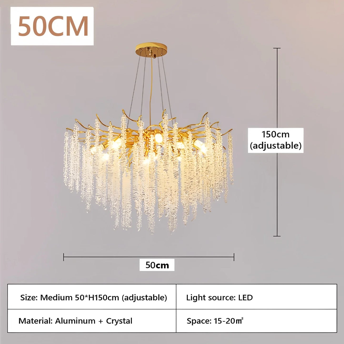 Gold Crystal Ring Chandelier