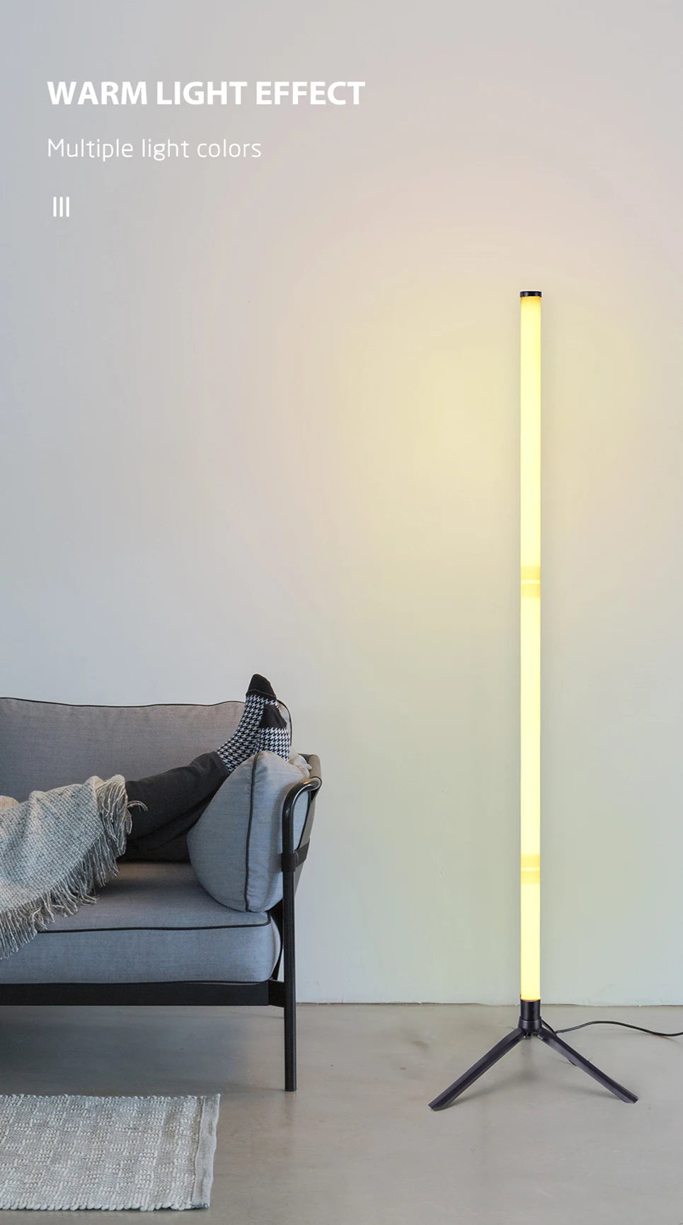 RGB LED Floor Lamp Remote APP Control Music Sync Corner Mood Lighting Smart Modern Mood Standing Lights for Bedroom Living Room