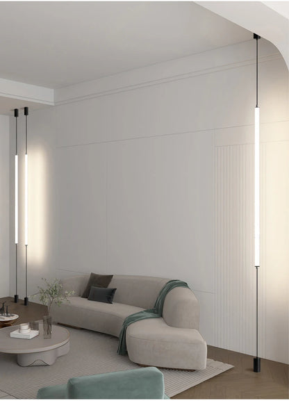 Italy Design Bedroom Bedside LED Floor Lamps Acrylic Sconces Long Line Light Modern Black Hotel Living Room LED Floor Light Home