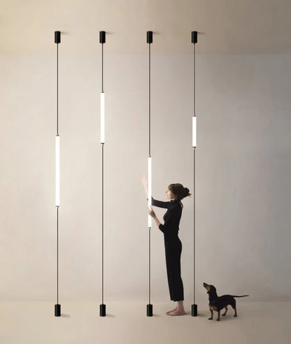 Italy Design Bedroom Bedside LED Floor Lamps Acrylic Sconces Long Line Light Modern Black Hotel Living Room LED Floor Light Home