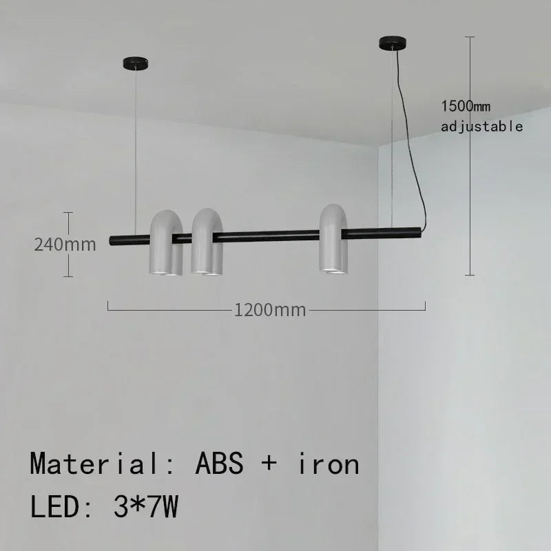 Nordic U-Shaped Art Chandelier – Designer LED Pendant Light for Living Room & Dining