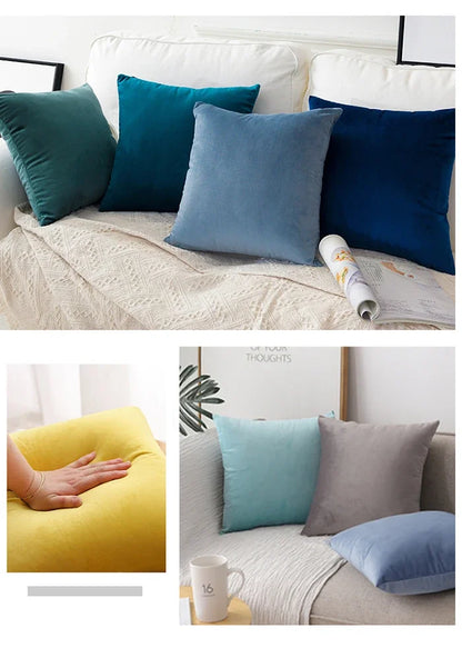 Solid Velvet Cushion Cover