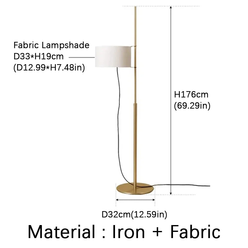 Japanese floor lamp Designer fabric Liftable adjustable floor lamp Retro wooden floor lamps Living Room Salon reading floor lamp