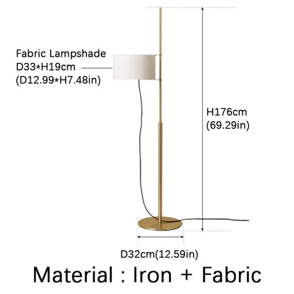 Japanese floor lamp Designer fabric Liftable adjustable floor lamp Retro wooden floor lamps Living Room Salon reading floor lamp