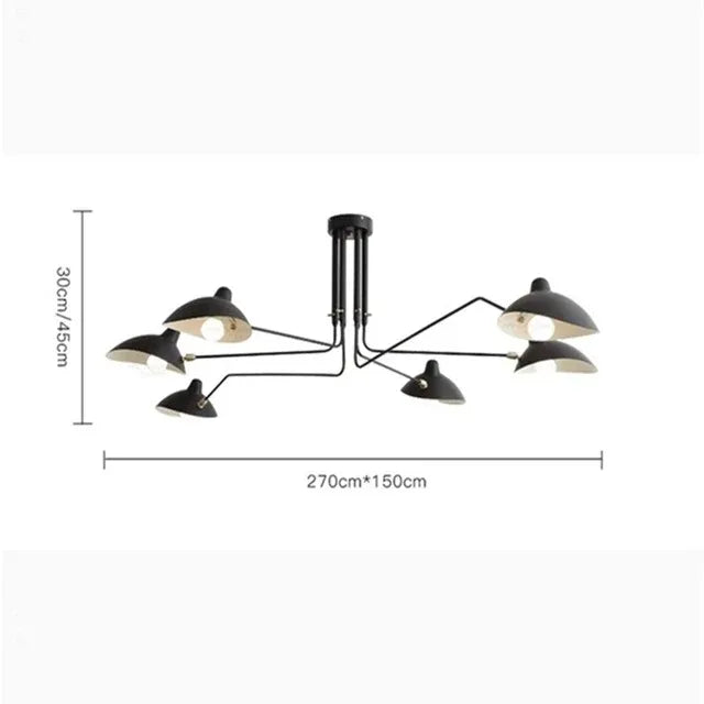Serge Mouille 3-arm Floor lamp Designer Tripod LED Lamp Adjustable Spider Standing Lamp Loft master bedroom decor reading light