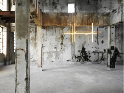 Italian Designer Tube Chandelier – Post-Modern LED Gold & Chrome Pendant Light