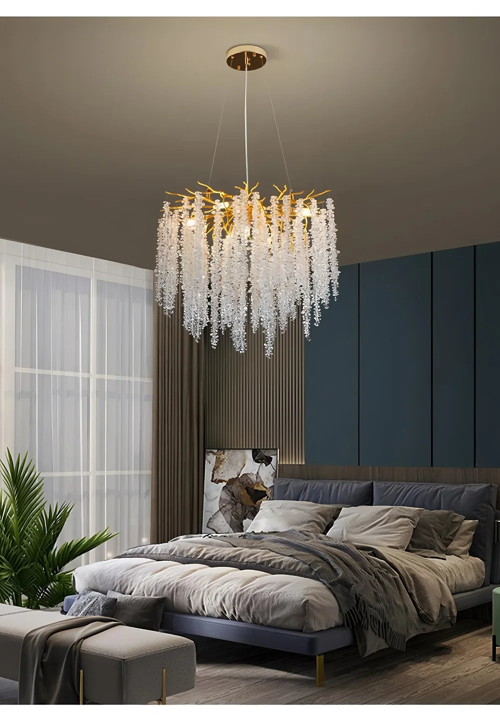 Gold Crystal Ring Chandelier