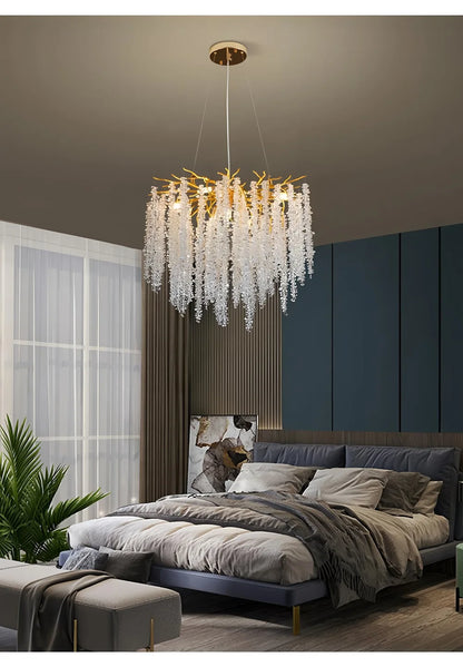 Gold Crystal Ring Chandelier