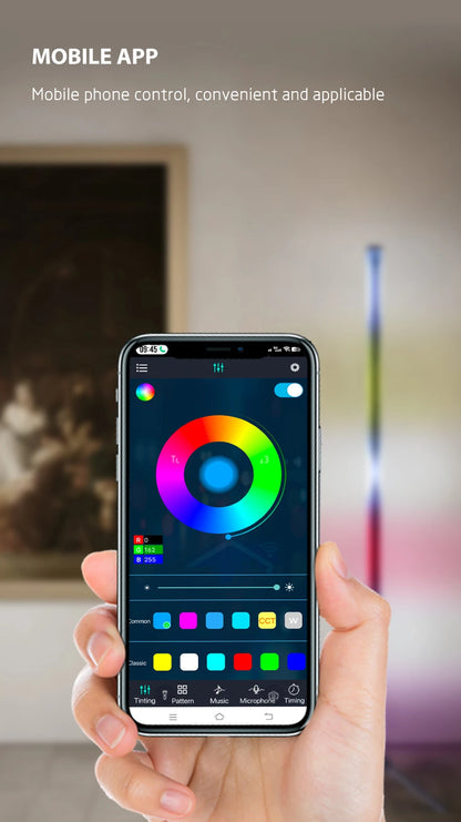 RGB LED Floor Lamp Remote APP Control Music Sync Corner Mood Lighting Smart Modern Mood Standing Lights for Bedroom Living Room