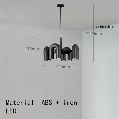 Nordic U-Shaped Art Chandelier – Designer LED Pendant Light for Living Room & Dining